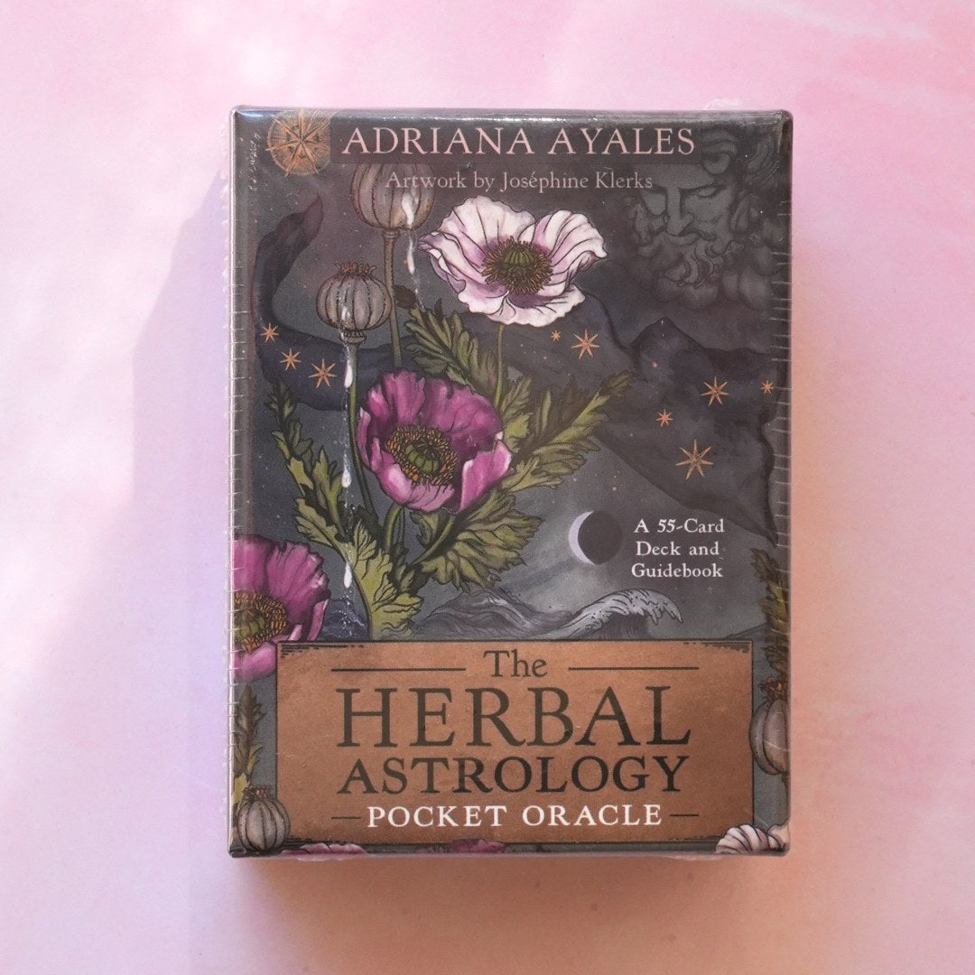 HERBAL ASTROLOGY POCKET ORACLE SÅNGTASER KORTLEK MED 55 KORT OCH HANDLEDNING