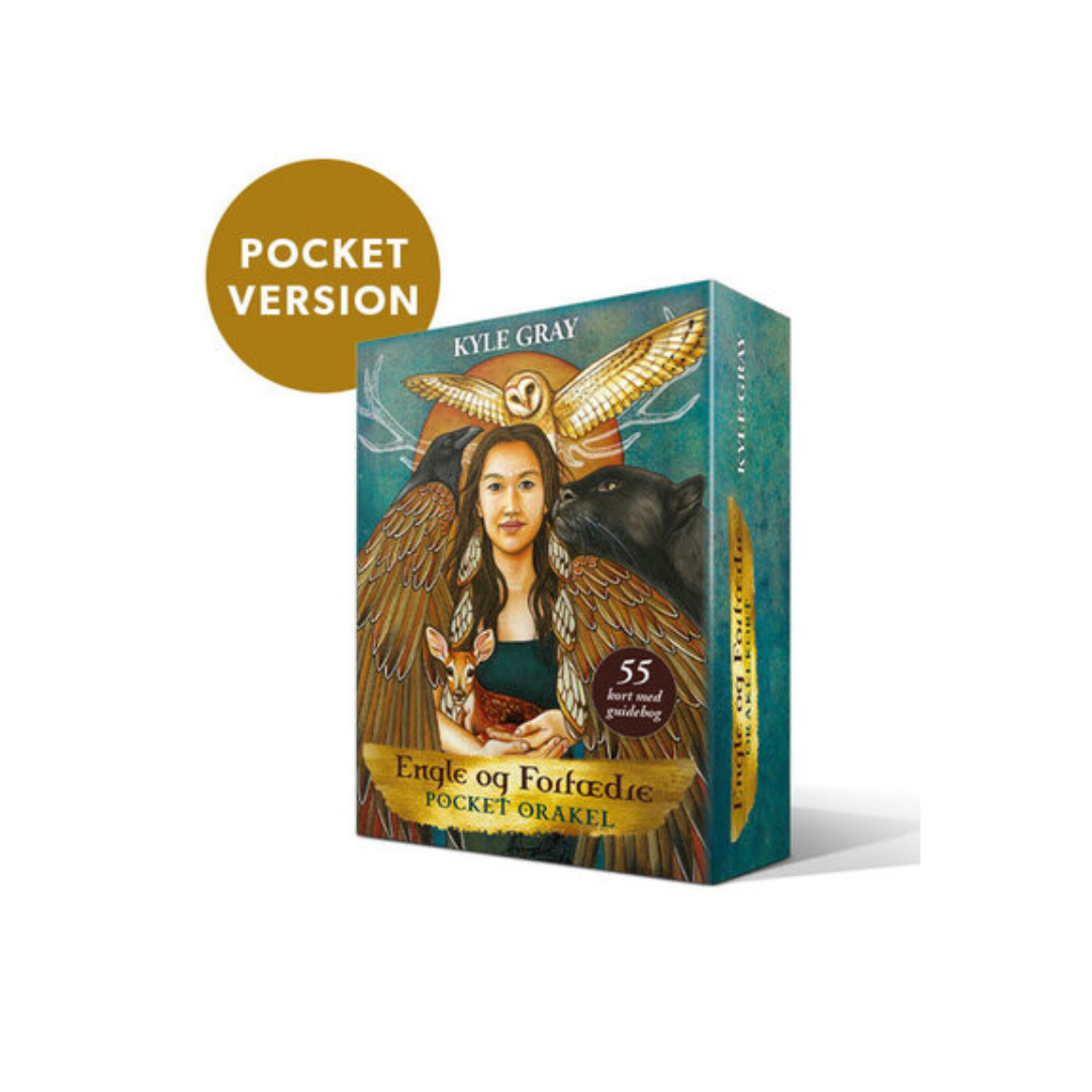 Engle og Forfædre Pocketsize av Kyle Gray orakelkort med 55 kort och guidebok