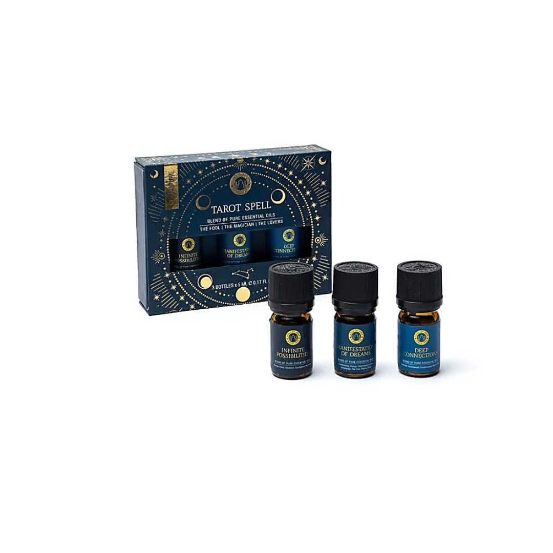 Tarot Spell set med tre flaskor essentiella oljor i en dekorativ box