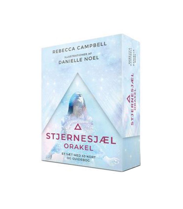 Stjernesjæl af Rebecca Campbell er et orakelkort sæt som omfatter 53 kort og en guidebog emballeret i en æske med en drømmende illustration og en kvinde der ser mod himlen