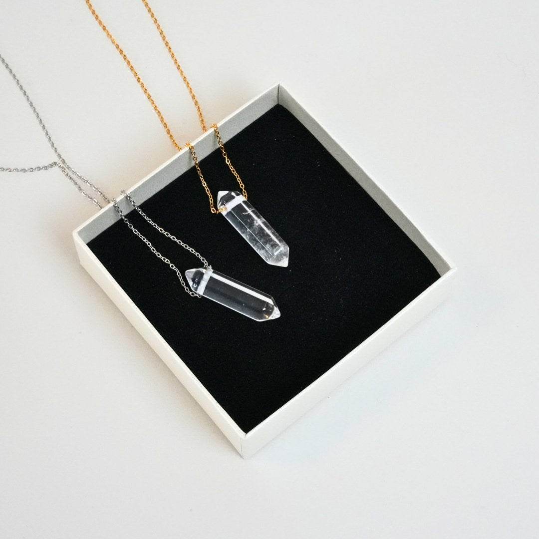 Rock crystal necklace - pointed