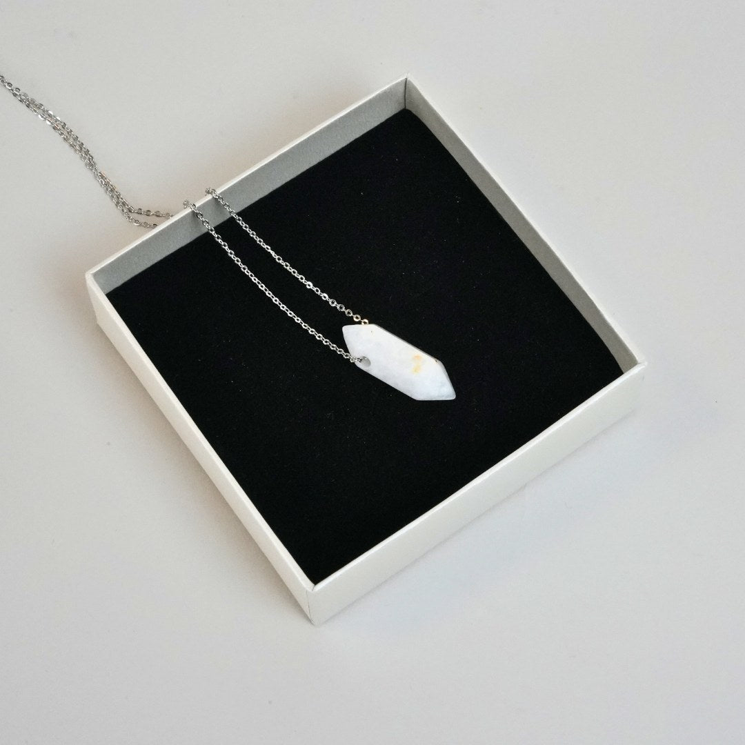 Rainbow Moonstone Necklace - Pointed