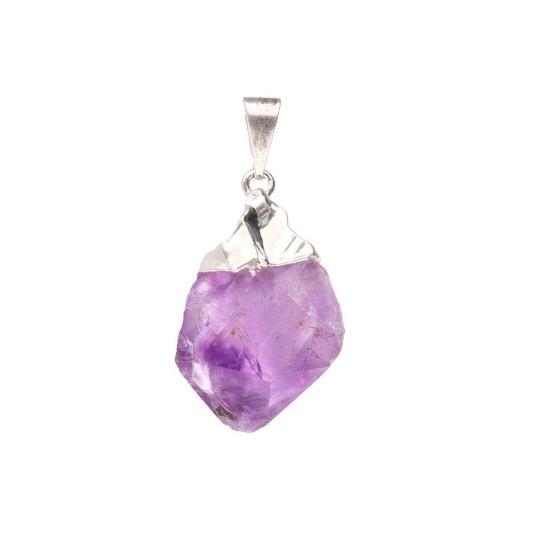 Raw amethyst pendant