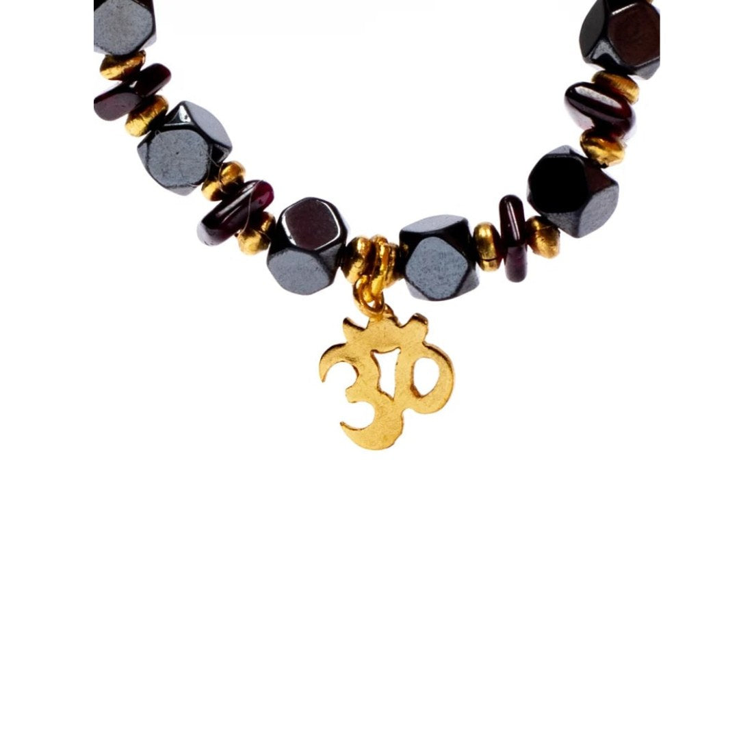 Granat og Hæmatit - armbånd