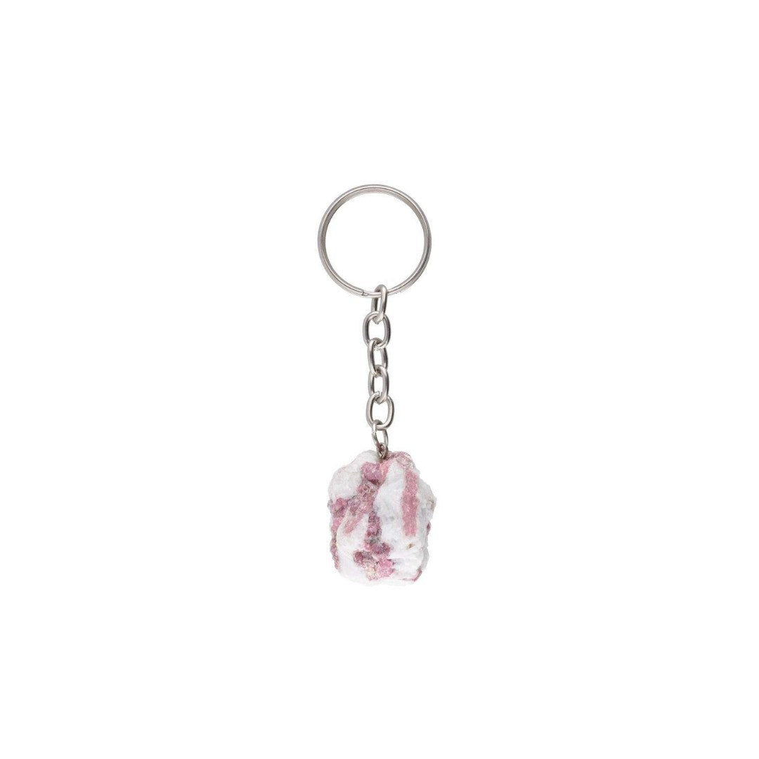 Pink tourmaline key ring