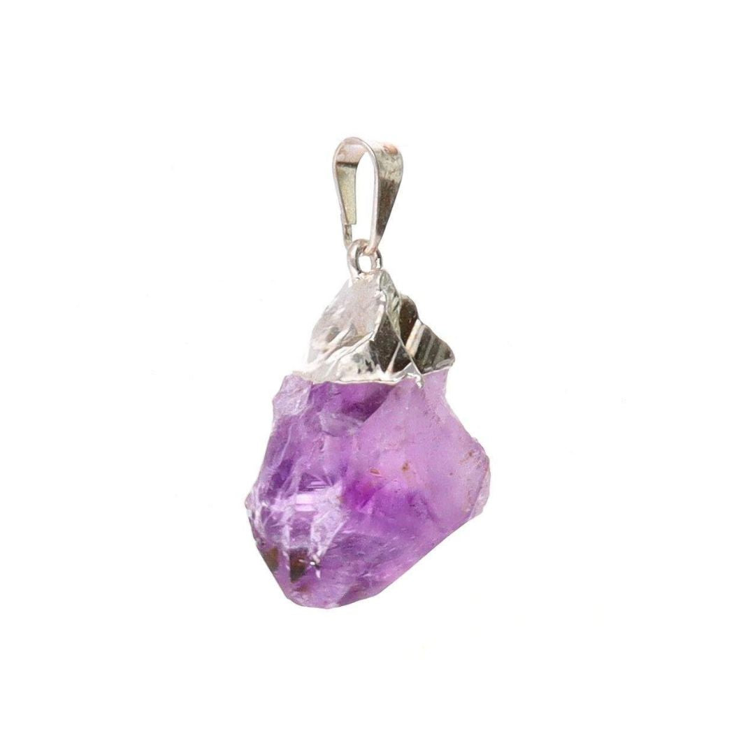 Raw amethyst pendant