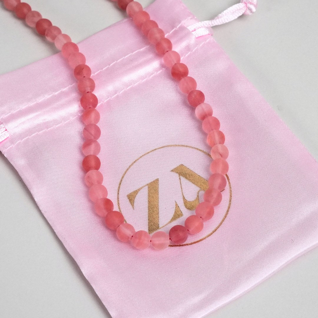 Matte rose quartz necklace