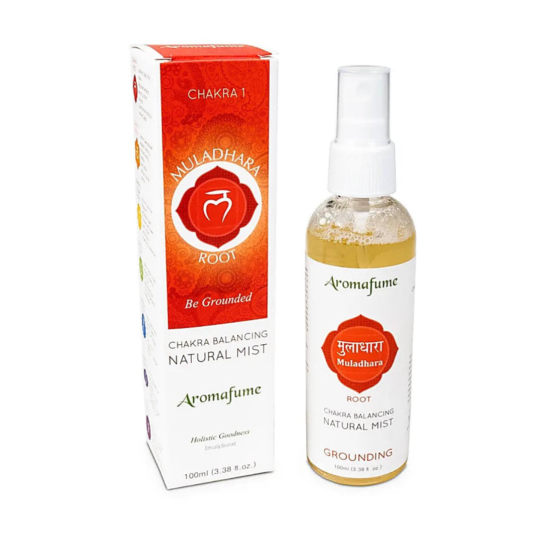 Chakra Rumspray Muladhara - 1. Chakra m. Ylang-ylang, sandeltræ og vetiver