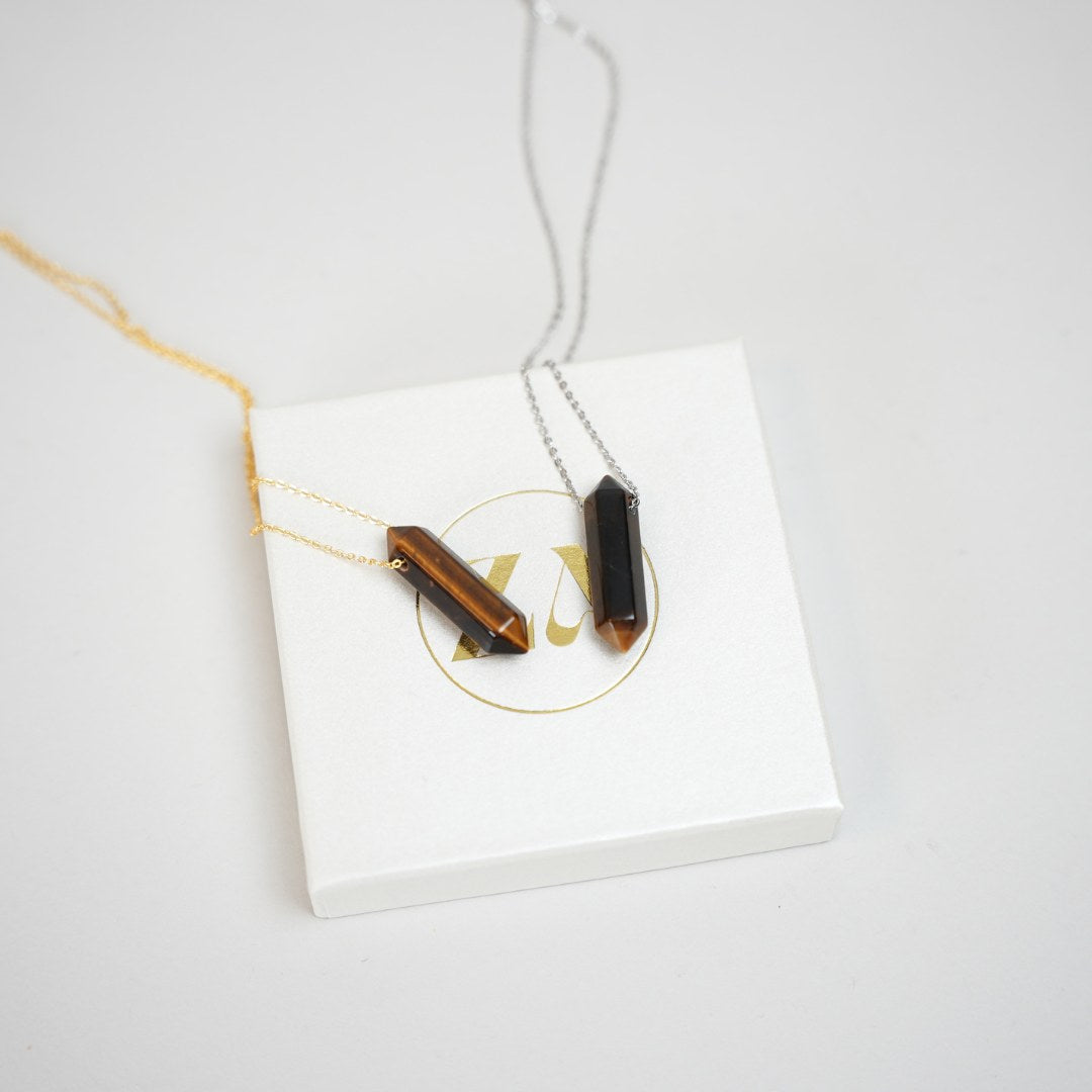 Tiger's eye necklace - pointed